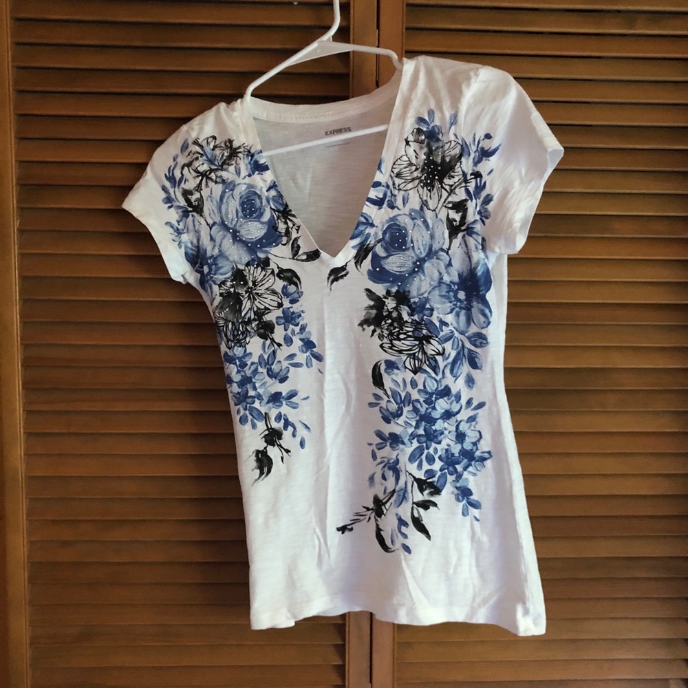 Express Floral Shirt XS